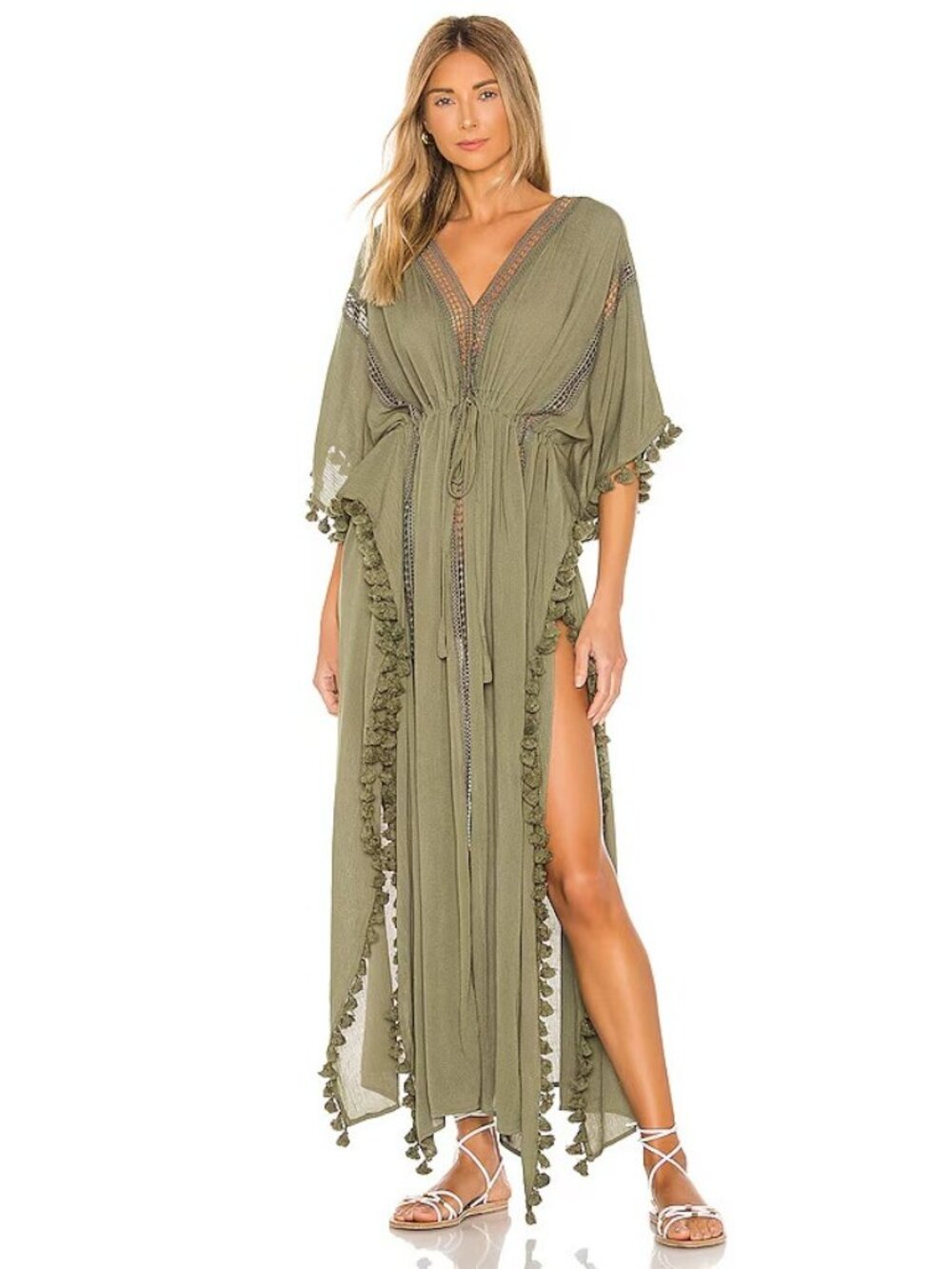 Michael Stars Farrah Caftan in Olive Green Cover Up